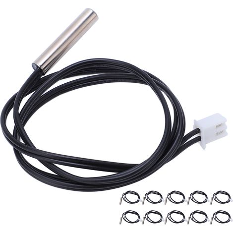 Lot de 10 sondes de température étanches à thermistance NTC 10K pour applications industrielles et agricoles.