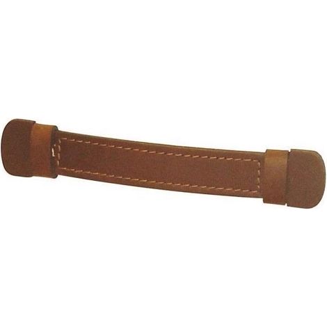 Poignée en cuir vachette - Décor : Foncé - Entraxe : 128 mm - Epaisseur : 25 mm - Largeur : 25 mm - Longueur : 186 mm - FOSUN