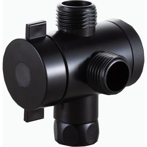 3 Way Shower Head Water Divider Diverter Valve, G1/2" Multifunction Adjustable Switch Adapter for Toilet Bidet or Shower Head,Black (1/3)