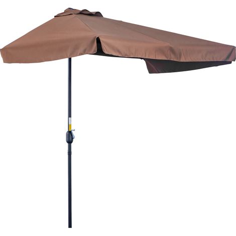 Halbschirm – Balkonschirm mit 5 Metallstreben, 2,3 x 1,3 x 2,49 m, hochdichtes Polyester, schokoladenbraun