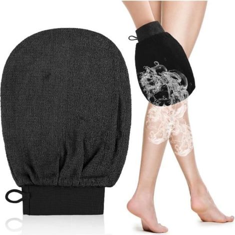 Gant Exfoliant - Noir - Naturelle - Lavable - Salle de bain (1/4)
