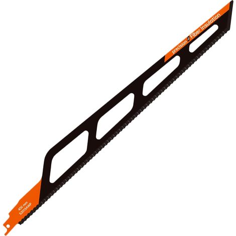 1 lame de scie sabre 400 mm pour matériaux isolants, lame de scie pour laine minérale, tubes isolés, panneaux isolants et matériaux souples, accessoires de scie pour travaux d'isolation (1/5)