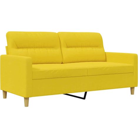 vidaXL 2-Sitzer Sofa Hellgelb 140 cm Stoff