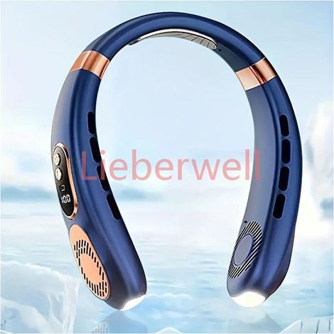 6 Speeds Portable Mini USB Fan Blue Bladeless Quiet Design LED Display 8H Timer 100ml Water Tank Personal Cooling Fan for Home and Travel (1/4)