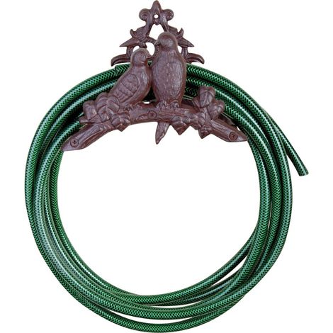 Soporte de hierro fundido para manguera de jardín con forma de pájaro (1/5)