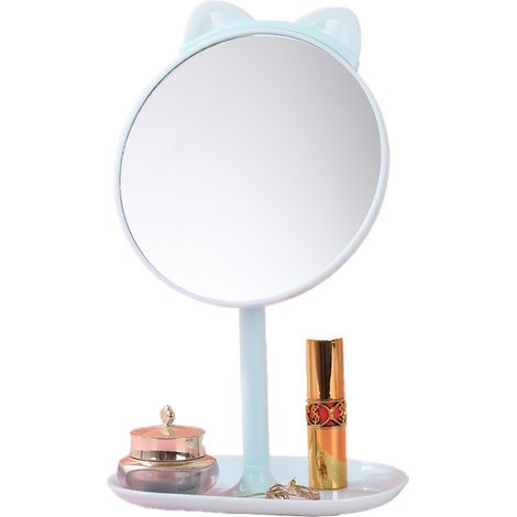 Miroir De Maquillage Avec Lumières Led - Miroir Double Face Pivotant 360° - Pour Table De Toilette Bureau Ou Voyage - 1 Pièce (1/5)