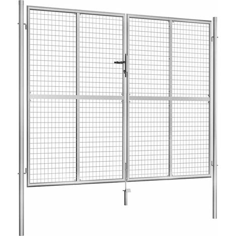 Maison Exclusive - Puerta de jardín de acero galvanizado 306x200 (1/5)