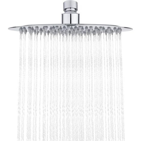 Pulvérisateur de douche rond . tête de douche en acier inoxydable. argent. diamètre 20 cm (1/4)