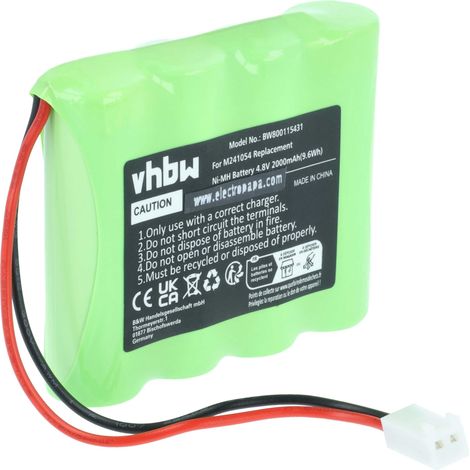 vhbw Batterie remplacement pour Teleradio M241054 pour opérateur télécommande industrielle (2000mAh, 4,8V, NiMH)