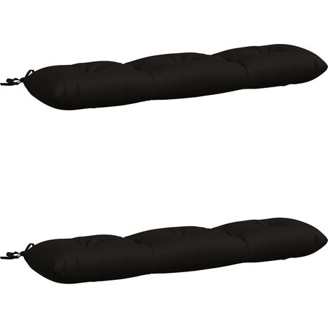 Cuscini per Panchina a 2 Pezzi VIANEN 100% Poliestere Nero vidaXL (1/5)