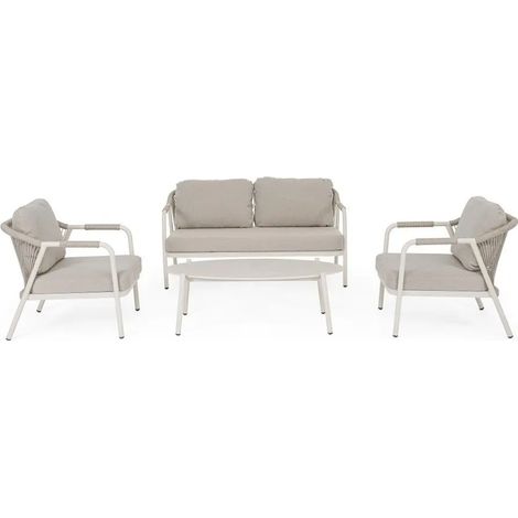 Bizzotto set salotto da giardino Miravet Wall 4 posti in alluminio con tavolino