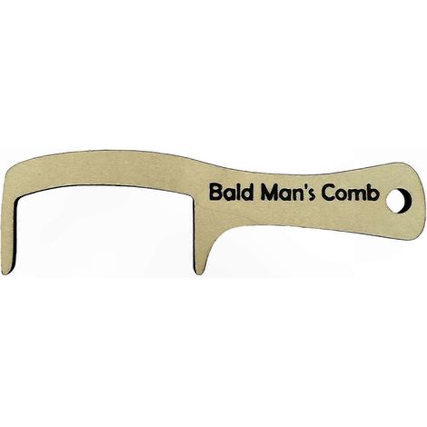 Peigne en bois découpé au laser pour homme chauve - Idée cadeau humoristique pour crâne rasé, accessoire de toilette original, coiffure stylée (1/5)