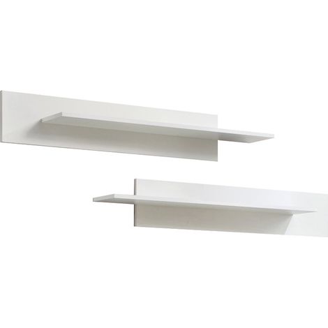 Set da 2 Mensole da Muro Pensili Espositori Ripiano Sospeso a Parete Mensole da Parete 100x20x20cm Modelo Luke Bianco Finitura Opaca (1/3)