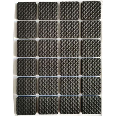 Lot de 48 patins antidérapants en caoutchouc pour pieds de table et chaise, 2,1 x 2,1 cm