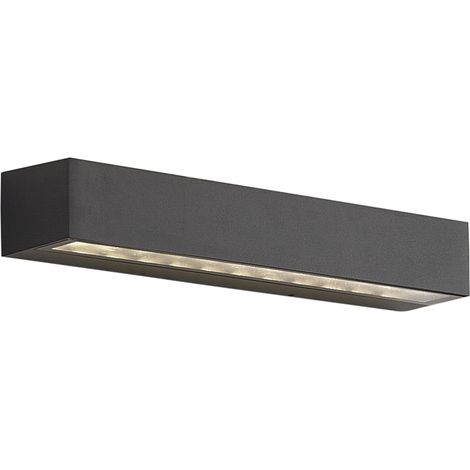 QAZQA Industrielle Außenwandleuchte schwarz 38cm inkl. LED IP65 -