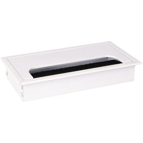 Passe-câble aluminium anodisé 160 x 80 mm – Pour passage de câbles en espaces confinés – Installation rapide et sans effort – Couleur blanc-NANOTEH (1/5)
