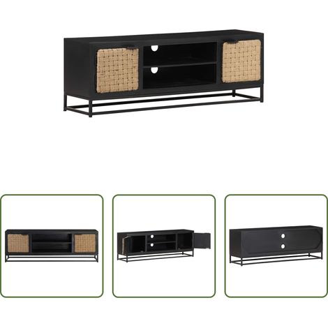 Meuble tv industriel - Meuble TV 120x30x40 cm Bois massif de manguier (1/5)