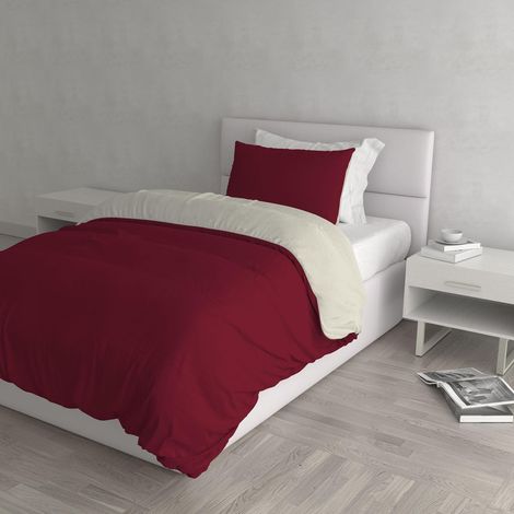Housse de Couette Natural Colour, Bordeaux/Crème, 1 Place et demie (1/5)