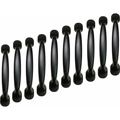 Tirador de puerta de armario de cocina negro de 10 x 96 mm para muebles de dormitorio y cajones de armarios.