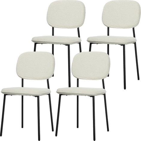 4 sillas de comedor modernas, tapizadas en terciopelo con respaldo y patas de acero para sala de estar, dormitorio, estudio u oficina. (1/5)