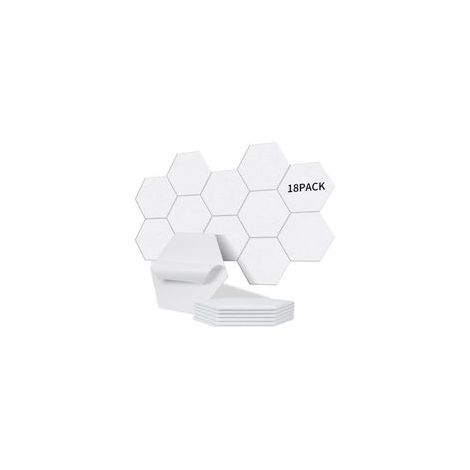Lot de 18 panneaux acoustiques hexagonaux autocollants – Isolation phonique haute densité 230kg/m³ – NRC 0.95 – Dimensions 30x26x0,9 cm (1/5)