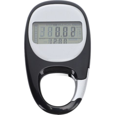 Compteur de Pas Multifonction Clip Noir pour Randonnée Sport Voyage Mémoire (1/5)