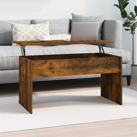 Table basse Table d'appoint pour Salon Chambre - Chêne fumé 102x50,5x52,5 cm Bois d'ingénierie BV102126 - BonneVie (1/5)
