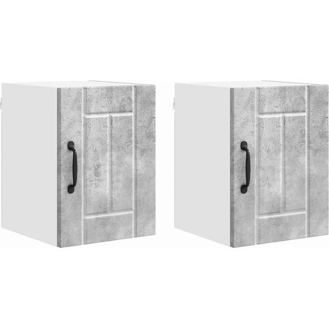 Maison Exclusive - Armadietto a muro LUCCA 2 pcs Grigio Cemento 30 x 31 x 40 cm (1/5)