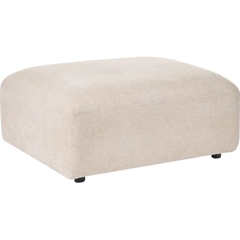 Ottoman Light Beige Fabric Upholstered Modular Sofa Element Rectangular Footstool Modern Living Room HEDE (1/5)