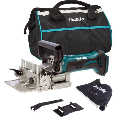 Makita DPJ180Z 18v LXT Cordless Biscuit Jointer 100mm Dowel Joint Bare & Bag (1/4)