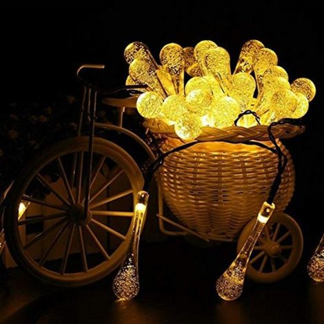 Guirlande lumineuse exterieur solaire led pile etanche guinguette 6.5 Mètre 30 LED 8 Modes Décorative pour Jardin Terrasse Maison Nol Paques Fête Mariage Patio balcon (1/4)