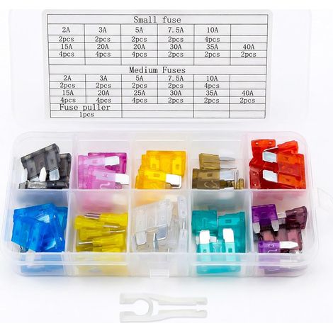 60Pcs Car Fuses Assorted Kit, Mini Blade Fuses Automotive, Micro Replacement Fuses for Cars for Vehicle RV SUV Motorcycle Truck Motor Boat (2Amp 3A 5A 7.5A 10A 15A 20A 25A 30A 35A 40A)