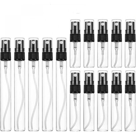 (3ml,5ml,10ml) Noir 15pcs Vaporisateur Parfum Vide Rechargeable Mini Bouteille Spray Verre pour Échantillon de Parfums, Vaporisateurs Cosmétiques (1/5)
