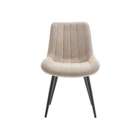 Pack de 4 sillas Altamira tapizadas en tejido beige tostado patas negras. 61cm(ancho ) 87cm(altura) 52cm(fondo)
