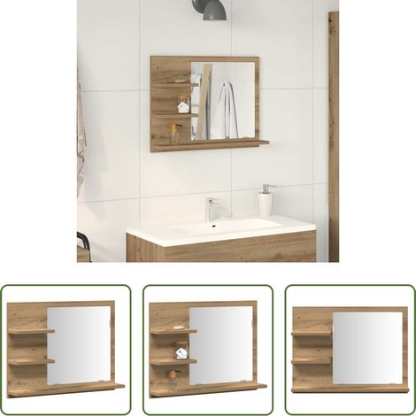 Spiegelschrank - Badspiegel mit Ablagen Artisan-Eiche 60x10,5x45 cm (1/5)