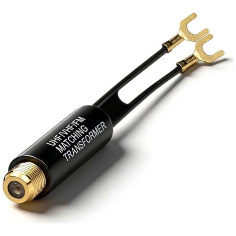 BUNTHAUS 5 unité Transformateur d'adaptation plaqué or 75 à 300 ohms pour antenne et radio TV HD/UHF/VHF/FM, améliore le signal et réduit les interférences (1/4)