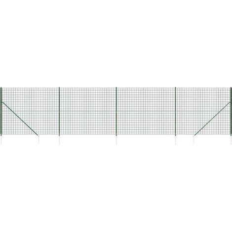 Maison Exclusive - Maschendrahtzaun mit Bodenhülsen Grün 2,2x10 m