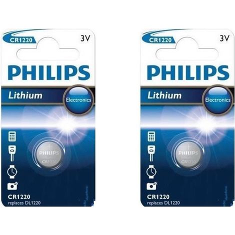 .2 Piles Philips CR1220.