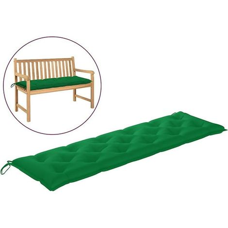 Coussin de Banc de Jardin Vert 180x50x7 cm Tissu (1/4)