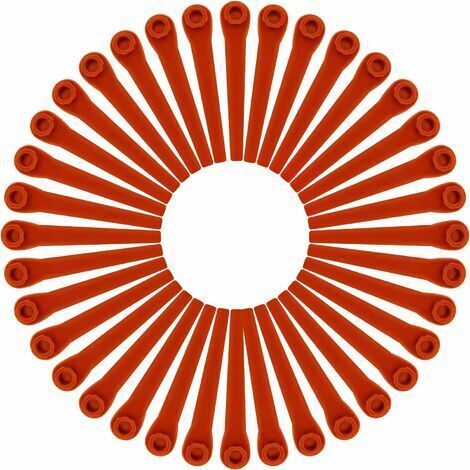BUNTHAUS Jeu de 100 lames en plastique compatibles avec les tondeuses Gardena lames de rechange pour tondeuses Gardena et tondeuses sans fil rouge H