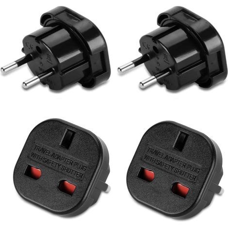 2er-Pack Reiseadapter: UK-Stecker auf Frankreich, UK-Stecker auf FR-Adapter, UK-Typ-G-auf-Typ-C-Reiseadapter für Deutschland, Irland, Niederlande, Polen, Schweden. (1/5)