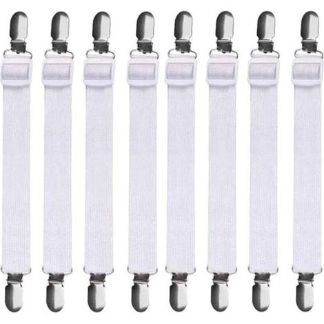 CSPARKV 8Pcs (60cm à 200cm) Tendeur Drap Housse Lit Drap Réglable,Tendeurs de Maintien,Convient à Tous Lits et Matelas,Noir