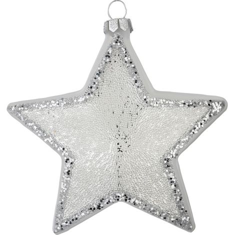 STELLA IN VETRO DA APPENDERE COLOR ARGENTO 10,5CM