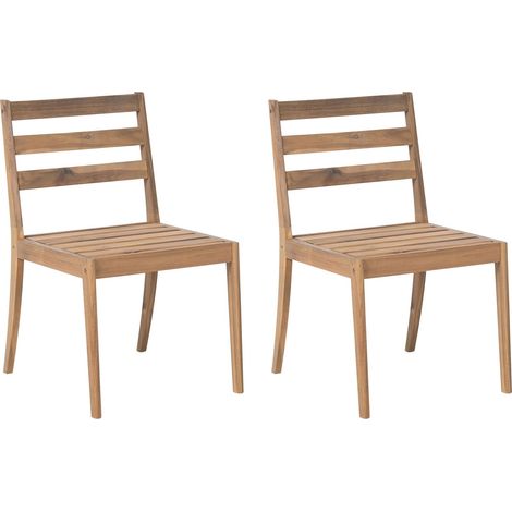 Gartenstuhl 2er Set CHIOGGIA zertifiziertes Akazienholz Hellbraun