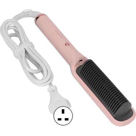 Brosse lissante double usage, chauffe uniforme, poignée ergonomique, lisseur et boucleur électrique pour la maison et le salon de coiffure (prise UK). (1/5)