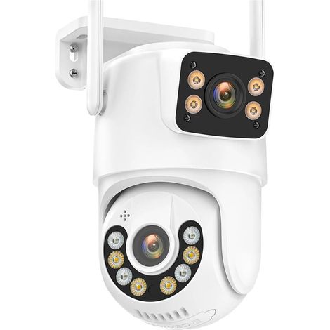 Caméra de sécurité à Domicile Caméra IP extérieure 8MP 4K HD caméra de vidéosurveillance de sécurité Double écran AI détection Humaine Suivi Automatique Surveillance vidéo(4MP Add 128G) (1/5)