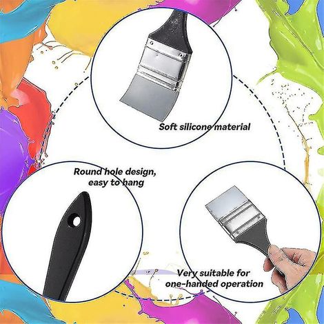 Ensemble de 4 pinceaux en silicone pour peinture résine, avec catalyseur de couleur, 1, 1,5 et 2 pouces. (1/4)