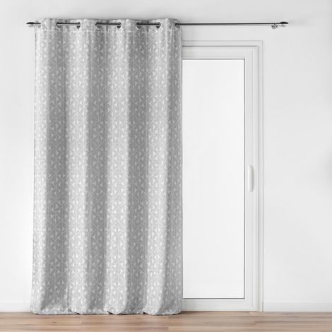 Rideau a oeillets 140 x 260 cm jacquard Gallena Gris (1/4)
