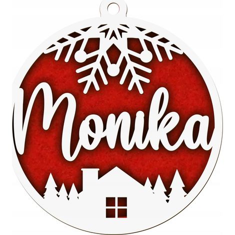 Pallina di legno bianca con nome per albero di Natale, regalo e souvenir per le feste, 1 pezzo (1/3)
