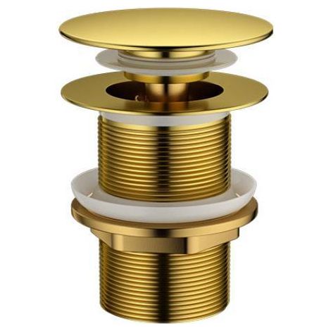 Raccordo di scarico universale da 1 1/4" a scomparsa per lavandini, bidet e scarichi a scomparsa, realizzato in ottone placcato oro resistente, senza troppopieno.